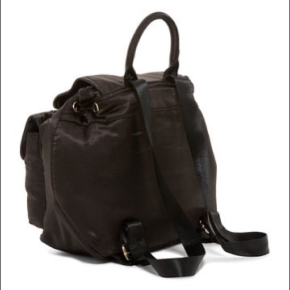 Steve Madden Black Satin Backpack - Picture 2 of 7